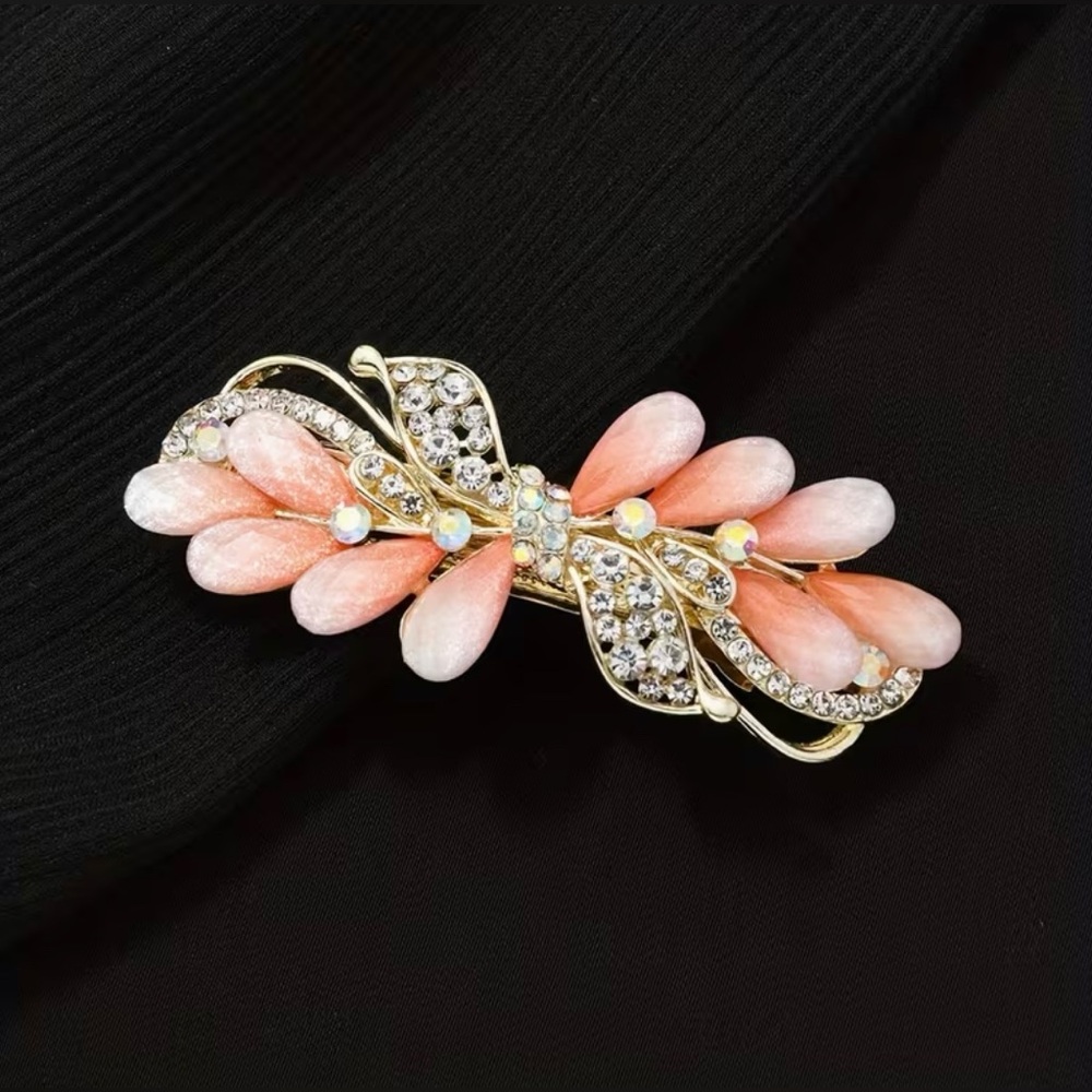 Rhinestone Embellished Barrette Hair Clip Barrette Gorgeous New Modern